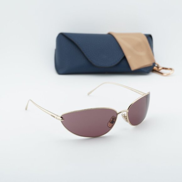 Loewe LW40164U 32U Oval Sunglasses – Gold\\Purple